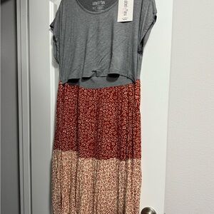 Latched Mama Color-block Floral Dress